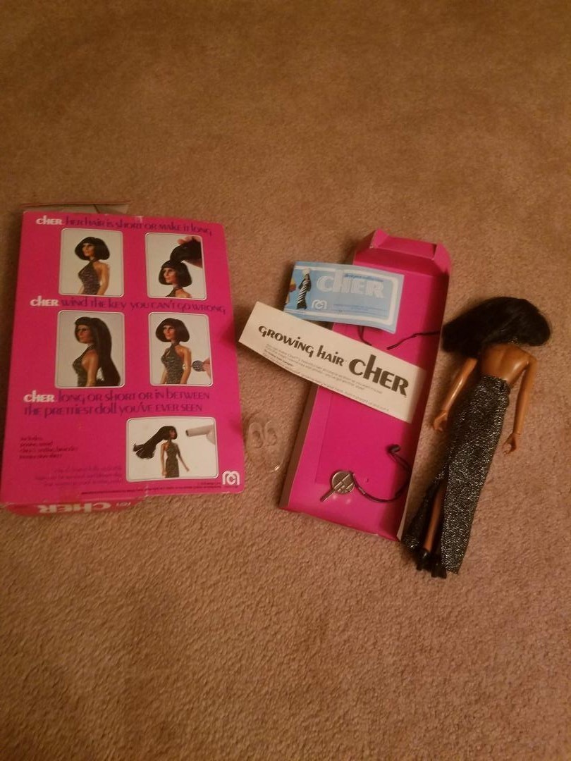 Mego Vintage 1976 12 1/4” GROWING HAIR CHER DOLL VGC w/ KEY & STAND  LOOK!!!!!!!