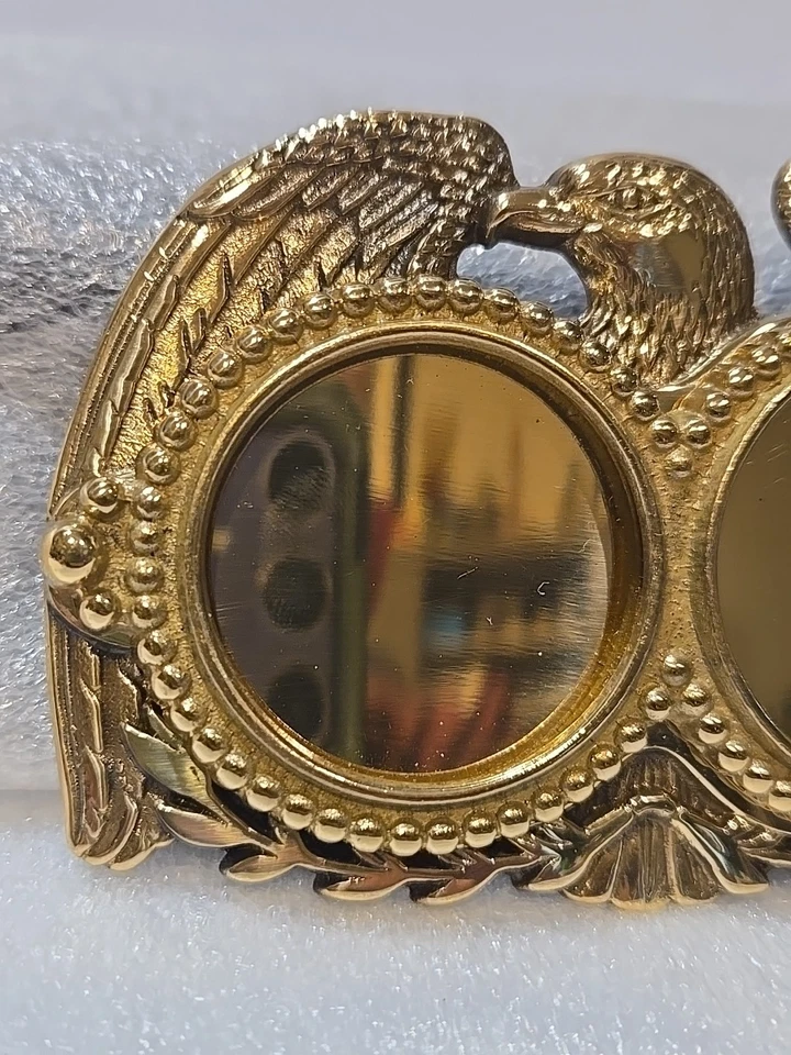 Hebilla de cinturón Eagle 1980 vintage grande de latón macizo 2,5" x 4" de Baron Heckles Foto 3 de 4