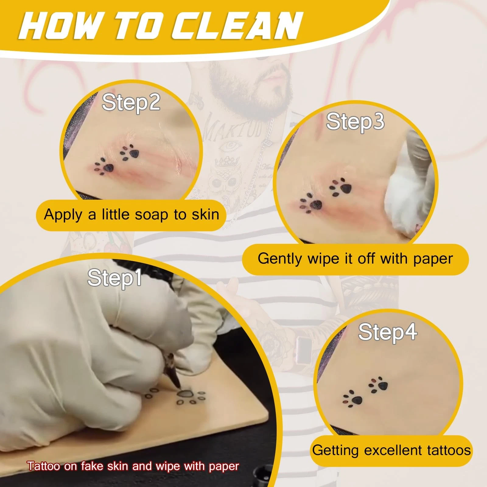 Narkysus 3mm Tattoo Practice Kit for Beginners 67Pcs Starter Pink image 7