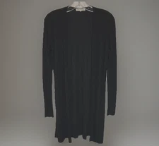 Joah Brown Luna Cardigan Womens S / M Black Slits Long Knit Athleisure Travel