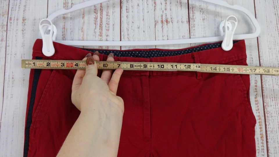 Pantalones chinos Talbots Girlfriend para mujer 8 pequeños ajustados informales rojos carrera informales. Foto 3 de 4