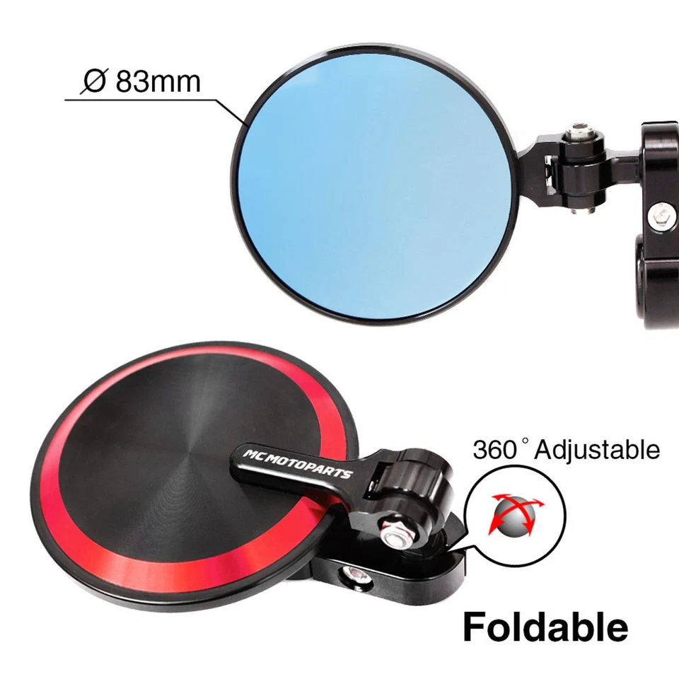 Espejos retrovisores plegables rojos REBORN para Ducati HYPERMOTARD 1100 S EVO SP 07-14 Foto 3 de 4