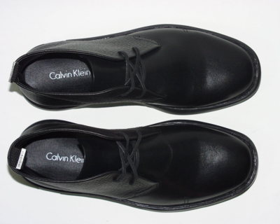 Calvin Klein Navy Leather Chukka with White Sole Size 8.5 Calvin Klein Navy Leather Chukka Boots with Brown Sole main image 2