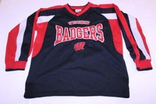 Youth Wisconsin Badgers M (12/14) L/S Jersey Shirt Mighty Mac Sports Jersey