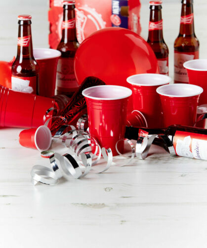 Reusable 100-500 x American RED Party Cups Plastic beer Pong 450ml USA Drink - Picture 21 of 26