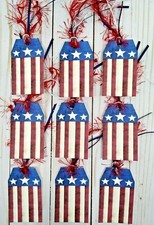 9 Patriotic Handmade Gift Tags Scrapbooks Junk Journals Planners Parties Crafts
