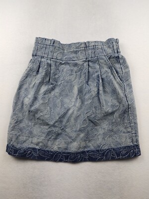 Skies are Blue Women's Size S w27 Blue Floral Paperbag Waist Skirt