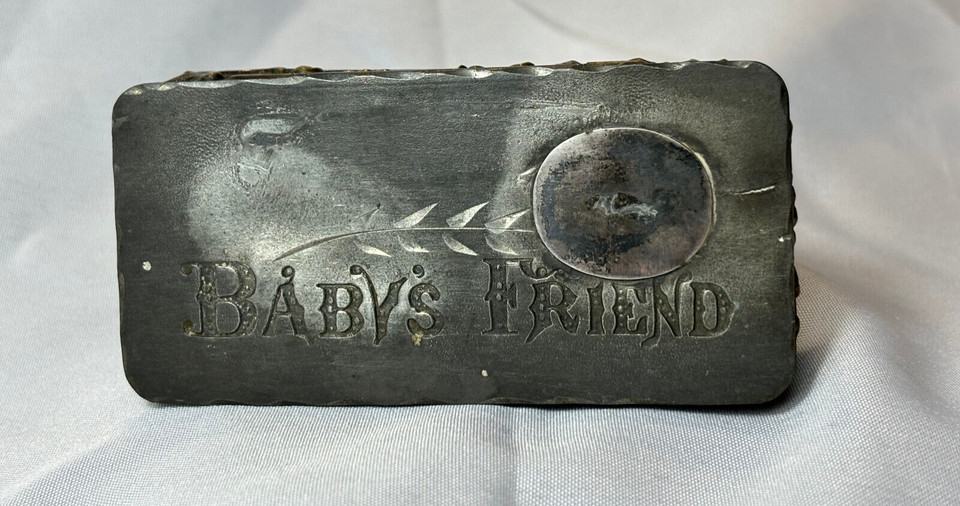 Antique Baby's Friend Safety Pin Trinket Box Keepsake Etched & Embossed Metal