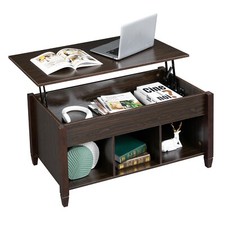 Lift Top Coffee Table with Storage Hidden Compartment  Shelf Pop Up Table 40 in