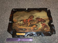 Life On The Prairie" The Trappers defence, ''FIRE FIGHT FIRE. WOODEN PLAQUE LITH