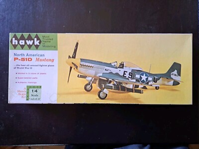 Hawk P-51D Mustang 1:48 Scale Model Aircraft Kit #546-130 Complete 032423WT