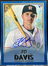 2018 Topps Gallery J.D. Davis 8/50 NM+ Houston Astros Blue Auto RC #58