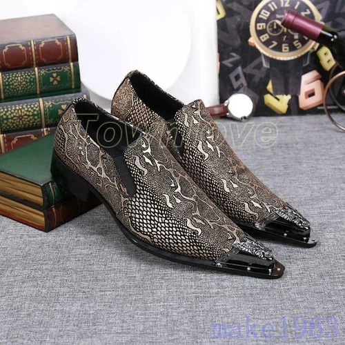 Herren Leder Formell Halbschuhe Schuhe Slipper Elegant Metall Spitz zulaufend Hochzeit Neu - Bild 7 von 13