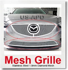 Fits 2013-2015 Mazda 6 Stainless Steel Bolt Over Mesh Grille Combo