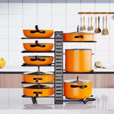 Verstellbare 8 Ebenen Topf & Pfanne Deckel Rack Organizer Küche Schrank Aufbewahrung Zum Selbermachen