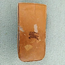 Vtg Burberry Brown Leather Glasses Case Bottom Half For Parts / Restoration