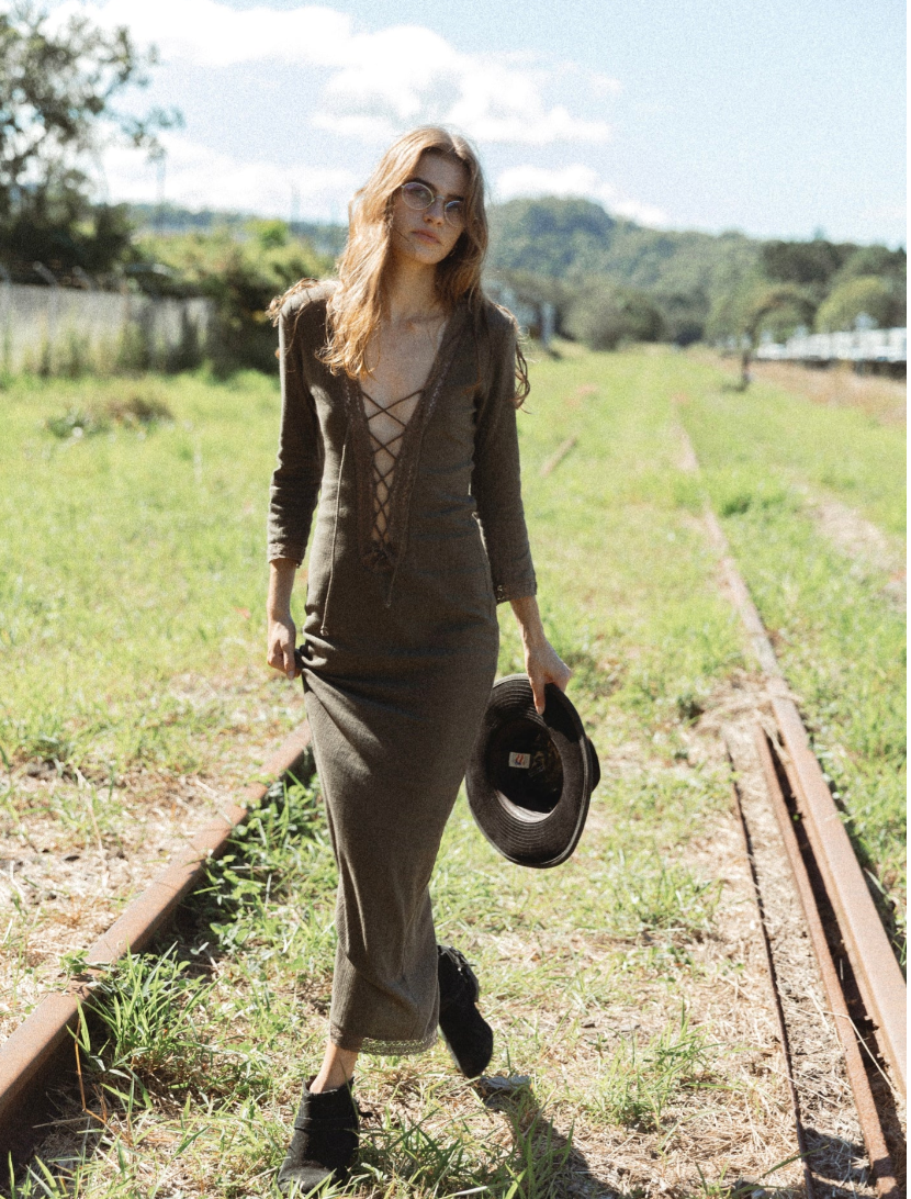 golden brown the label dress Lady Blue Knit Dress – Golden Brown The Label