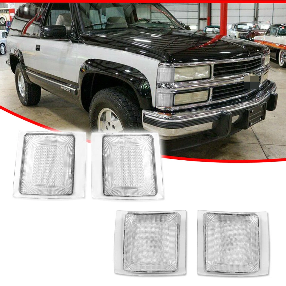Luces de esquina delanteras transparentes de 4 piezas para camionetas 94-00 Chevy&GMC C/K Foto 2 de 4