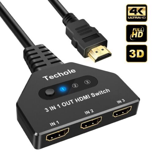 Allergisk ånd Porto 🔥Techole HDMI Switch 4K, HDMI Switch 3 In 1 Out with HDMI Cable 3-Port HDMI🔥  | eBay