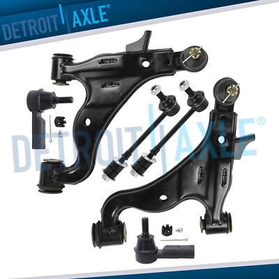 RWD 6pc Front Lower Control Arms Tie Rods Sway Bars for 2005-2015 Toyota Tacoma