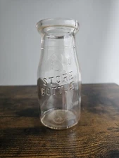 3 Cent Glass Store Bottle Half Pint Milk Excellent Condition