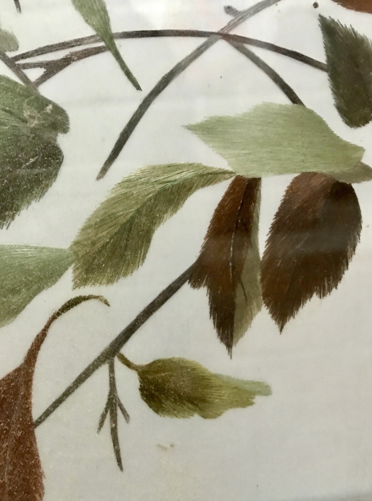 Antique Chinese Silk Screen Embroidery Table Screen Qing Period