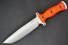 Busse Custom Team Gemini .25" Saber Satin INFI, Magnum SOS Orange G10 Handle
