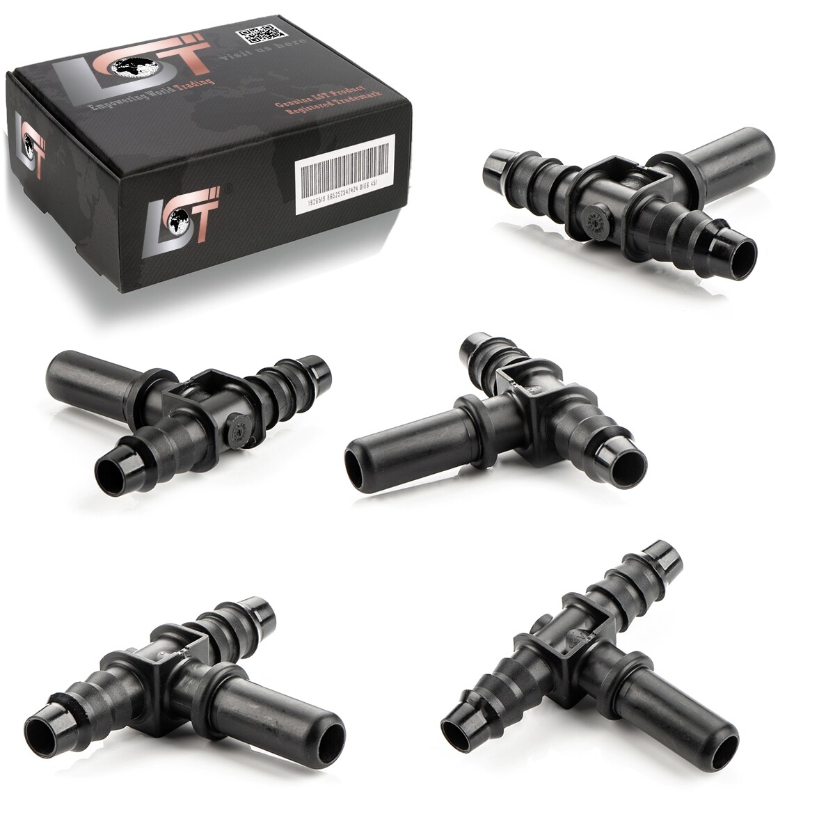 5X Fuel Line T-Piece Hose Connector Reducer Ø 8 Mm - Ø 10 Mm