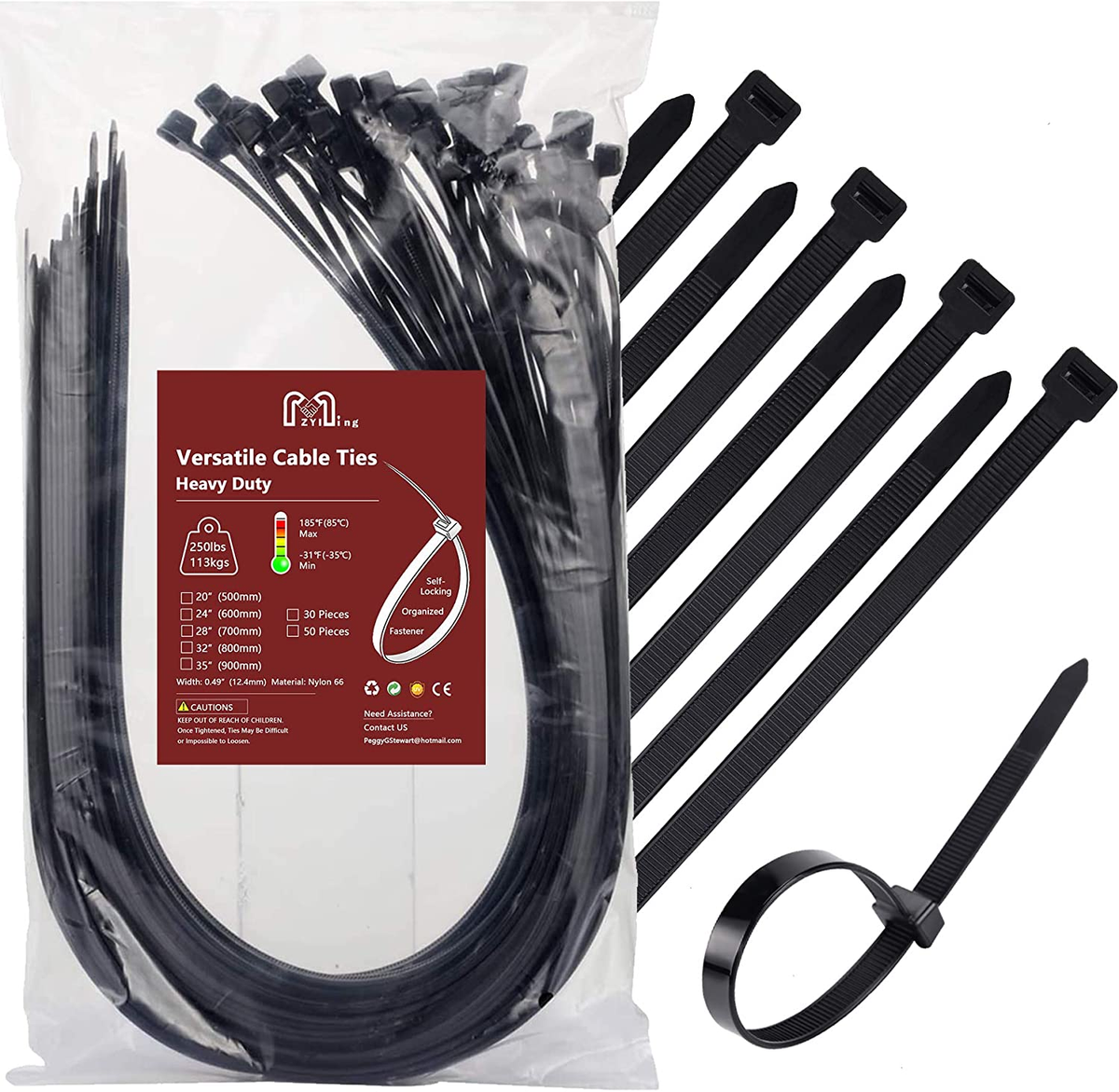 20/50/100 fascette universali in nylon, resistenti e