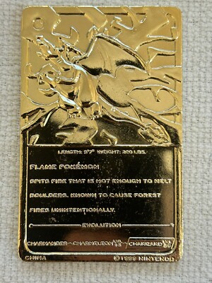 Pokemon Vintage 1999 23K Gold Plated Card Burger King Limited Edition CHARIZARD | eBay Pokemon Vintage 1999 23K Gold Plated Card Burger King Limited Edition CHARIZARD | eBay