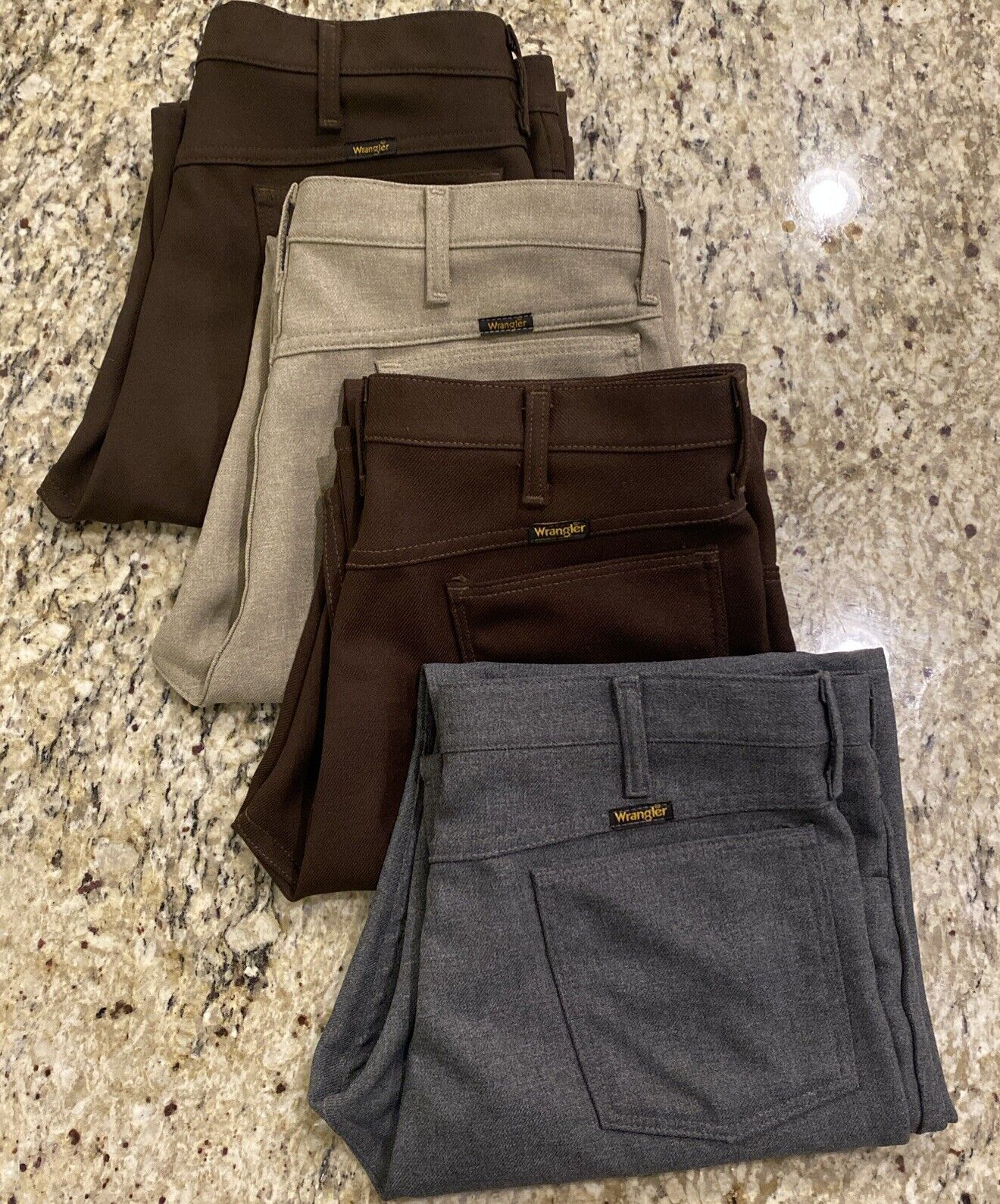 Vintage Wrangler Polyester Pants Lot Of 4 82HT 82… - image 1