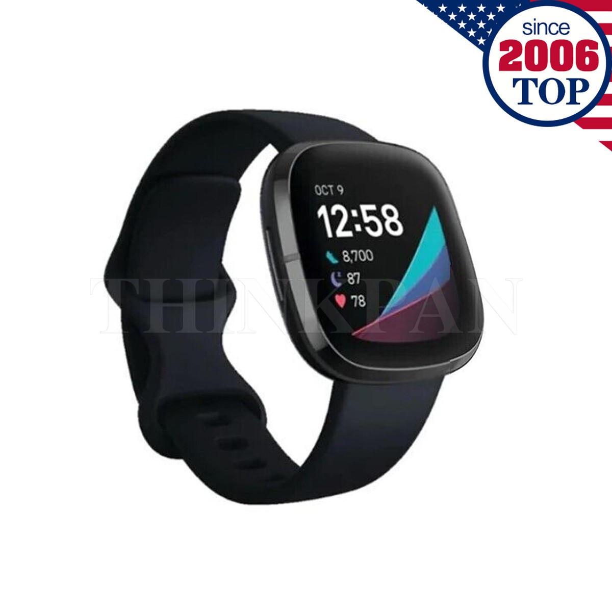 Fitbit Sense Activity Tracker Fitness Smartwatch In Box-Black