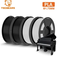 TECBEARS 4KG PLA Filament Bundle 1.75mm±0.02 3D Printer Filament Less Stringing