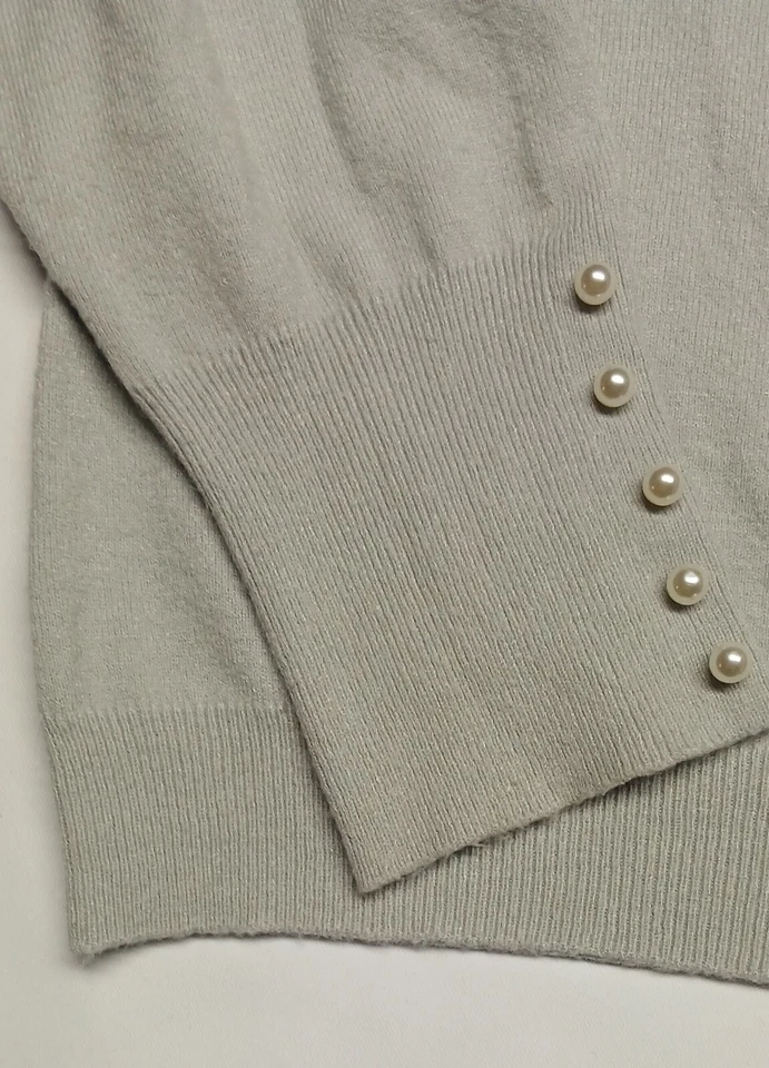 Suéter Chadwicks Suntuosamente Suave Cuello Redondo con Puños Acentuados de Perlas Para Mujer Talla... Foto 3 de 4