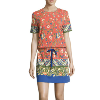 printed t shirt dress tory burch Tory Burch Women's Embroidered Cotton T-Shirt Dress in Medium Navy, size L