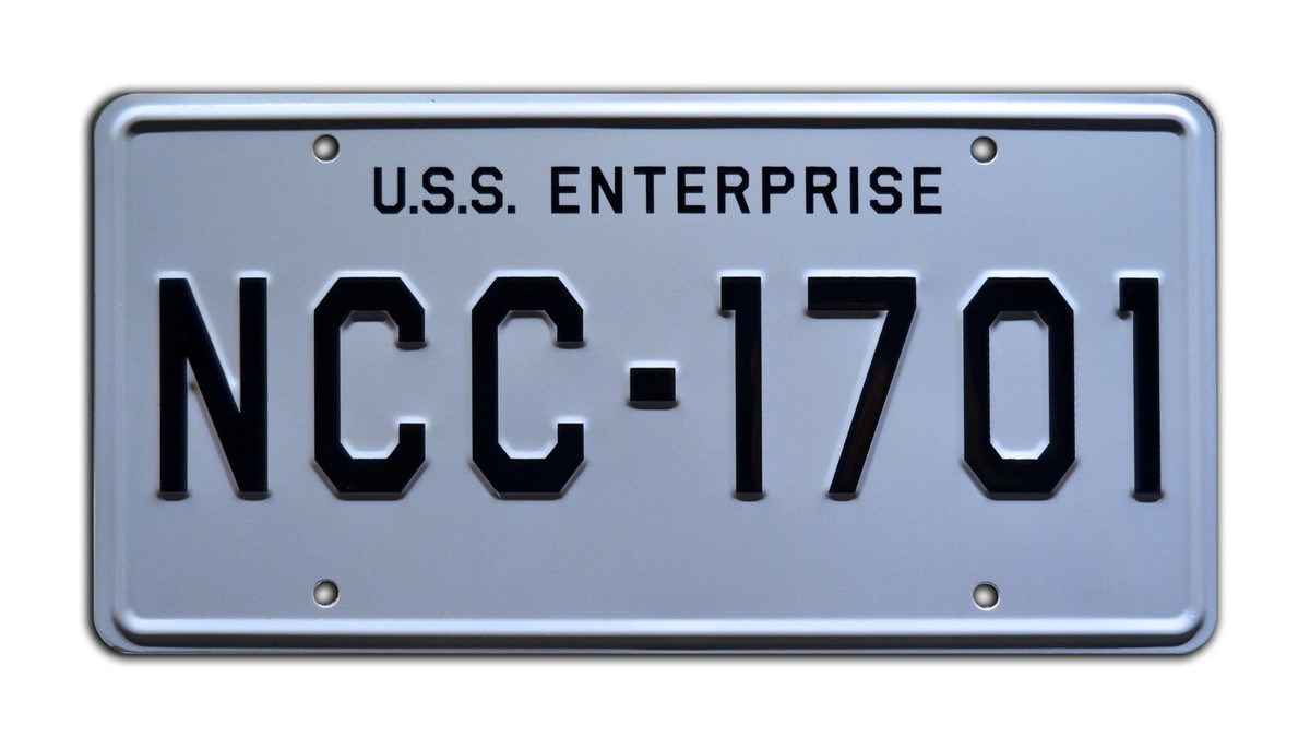 Star Trek | USS Enterprise | NCC-1701 | Metal Stamped License