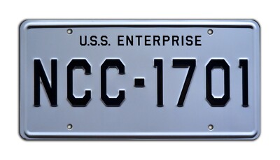 Star Trek | USS Enterprise | NCC-1701 | Metal Stamped License