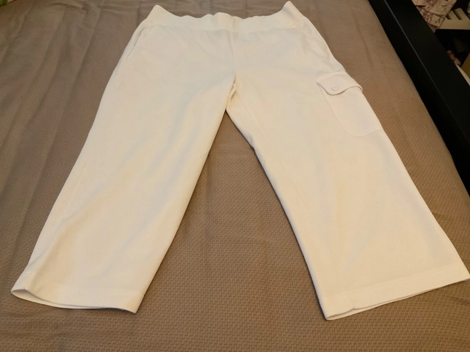 L-RL Lauren active woman 3/4 Length Cropped Pants Capri white size M