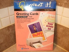 INVENT IT! Matte Finish 1/2 Fold Greeting Cards For Ink Jet Printers - NEW