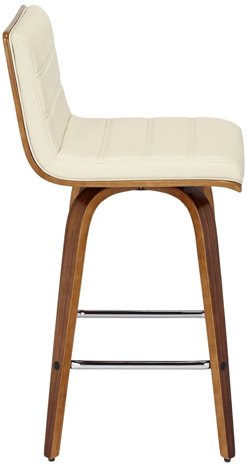 Vienna Walnut Swivel Bar Stool 25 1/4" High Cream Cushion Kitchen Counter Island - Image 4 of 4