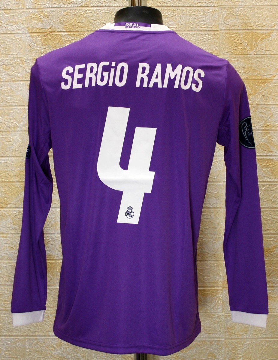 Real Madrid 2016-17 UEFA CL Final Wales jersey Sergio Ramos #4 | eBay