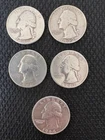 Lot of 5 Silver Quarters 1947, 1948D, 1949, 1952S, 1964D; Actual Coins Shown