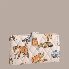 New Vera Bradley Essential Tab Wallet A CAT’s LIFE Multi Beige