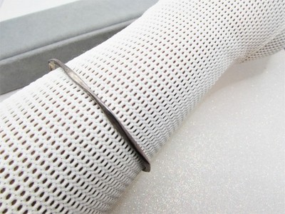 Vintage Modernist Sterling Silver Arm Cuff Bracelet- Angular Thin Forearm Armlet