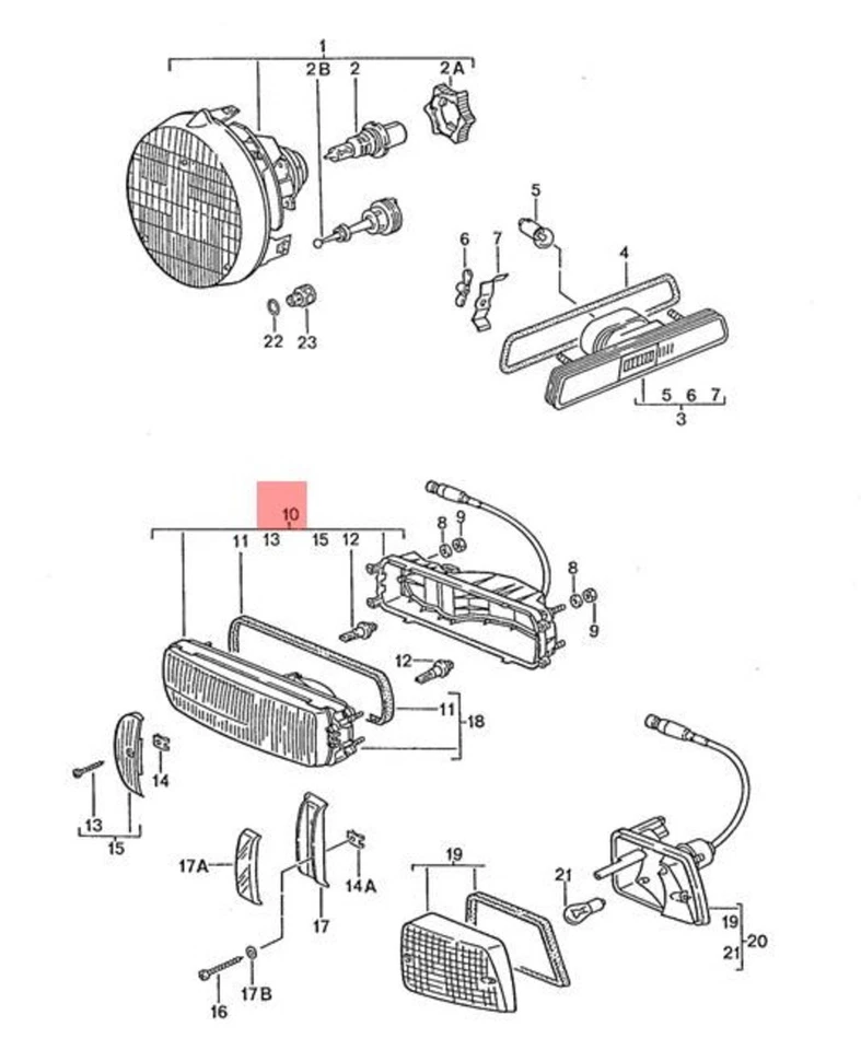 Luz de conducción antiniebla izquierda genuina para Porsche 928 S4 GT GTS 1987-1995 Foto 2 de 2