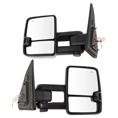 Tow Mirror Upgrade Power Fold Heat Turn Memory BSM Puddle Chrome Pair for Tundra