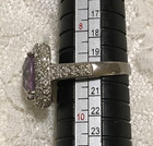 Purple Stone Cocktail Ring Silver Tone Womens size 9 Hallo Design — photo 7