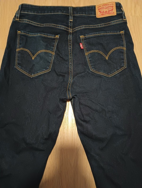 LEVIS 725 Womens Dark Wash High Rise Bootcut Stretch Jeans 28 X 29
