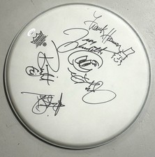 Tesla Band Signed Drumhead By All 5 Original Members Wheat Keith Skeoch JSA COA