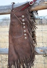 Handmade Western Cowboy Leather Chaps Native American Rodeo Horse Riding Gear